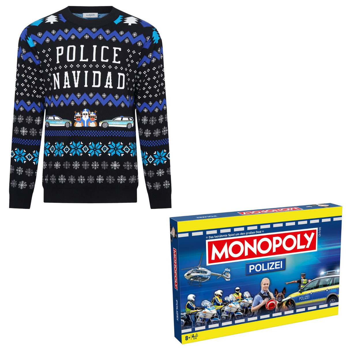 BUNDLE: Monopoly Polizei + Police Navidad Xmas Sweater