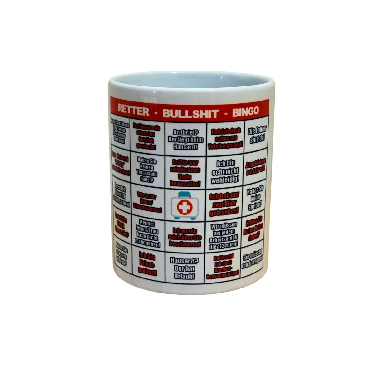 Rettungsdienst Bullshit Bingo Tasse