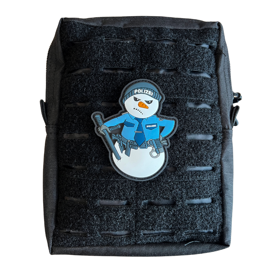 Grumpy Polizei Schneemann Rubber Patch