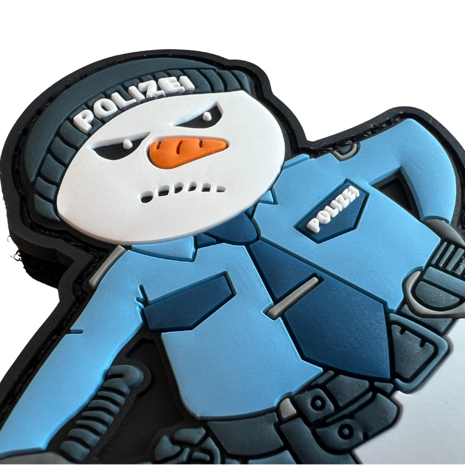 Grumpy Polizei Schneemann Rubber Patch