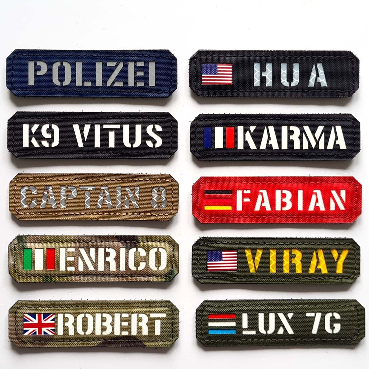 Individuelle Namensschilder Lasercut Textil Patches (Ab 1 Stück)