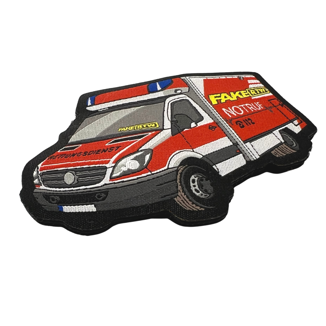 Fake RTW Einsatzfahrzeug Textil Patch