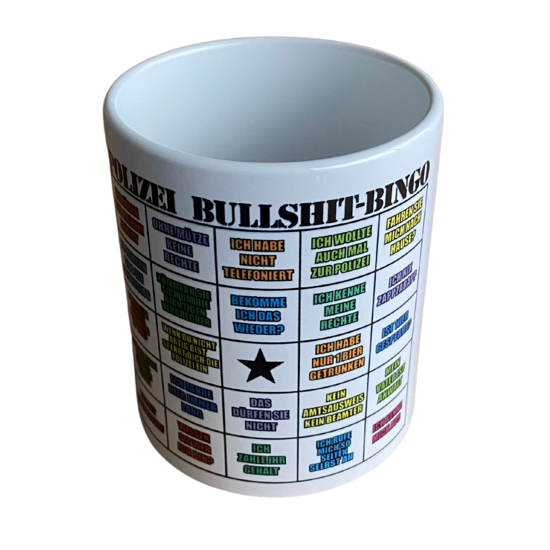 Polizei Bullshit Bingo Tasse