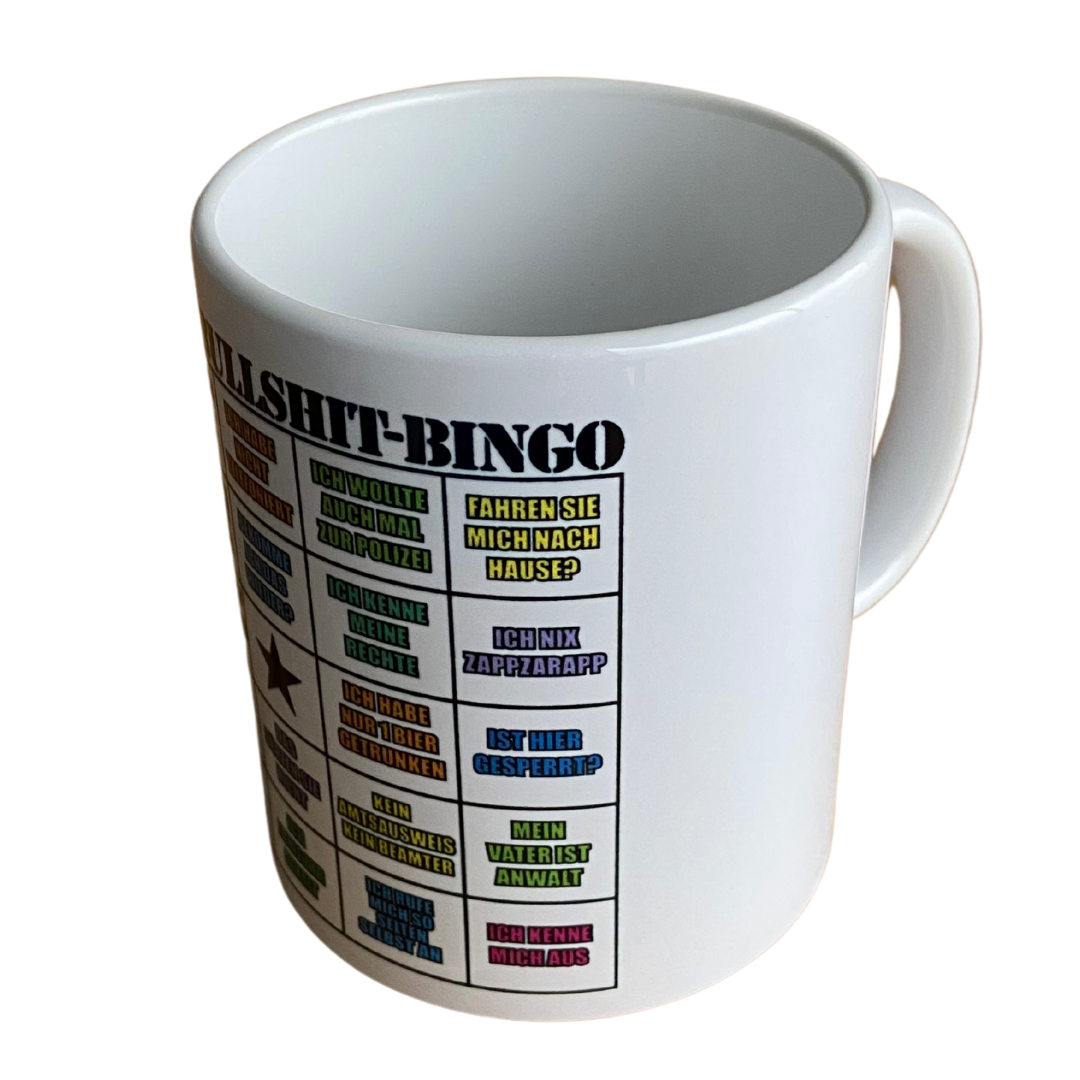 Polizei Bullshit Bingo Tasse