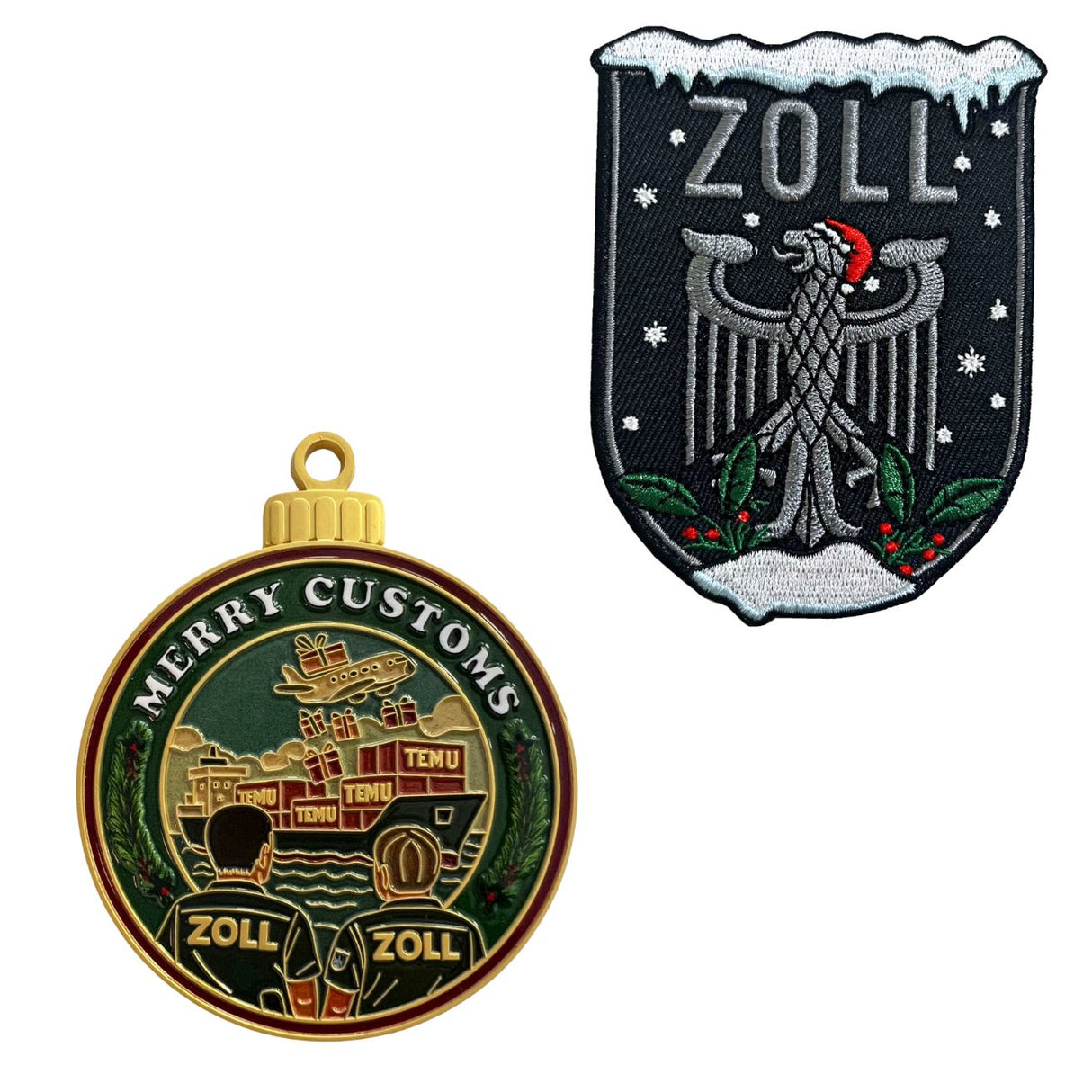 BUNDLE: Zoll Xmas Textil Patch + Zoll Weihnachts-Coin