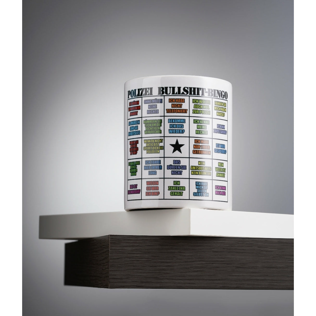 Polizei Bullshit Bingo Tasse