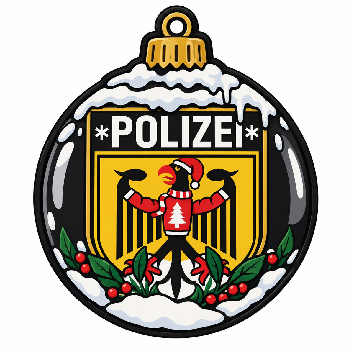 Polizei Weihnachtskugel Bundesländer + Bundespolizei Textil Patches
