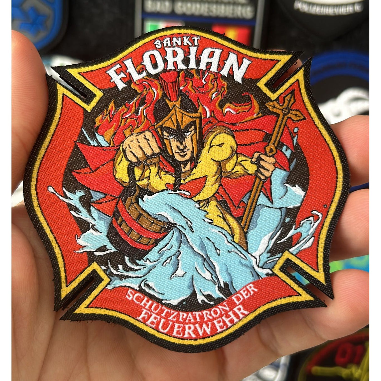 Schutzpatron Sankt Florian Textil Patch
