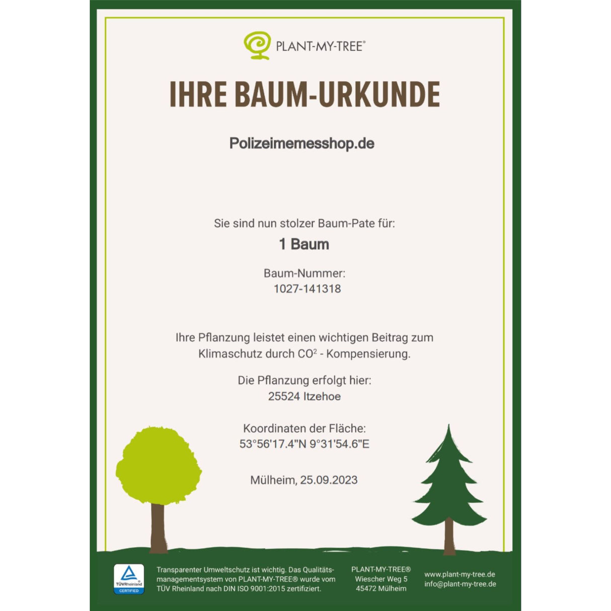 Einsatzkräfte für Umweltschutz Spenden-Patch