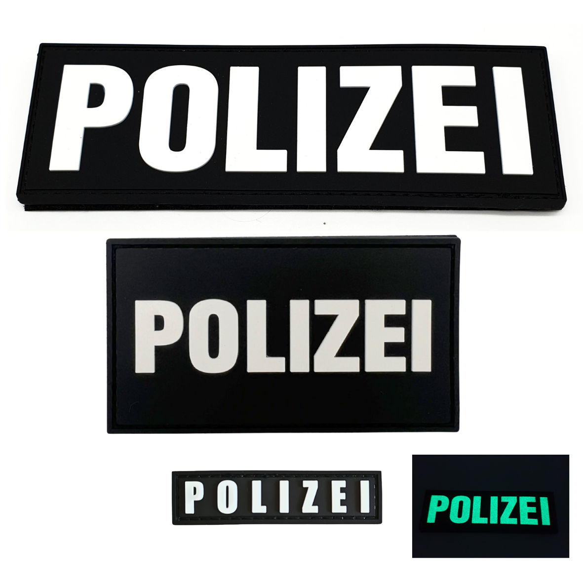 Polizei fluoreszierender Rubberpatch - Mini / Mittel / Groß