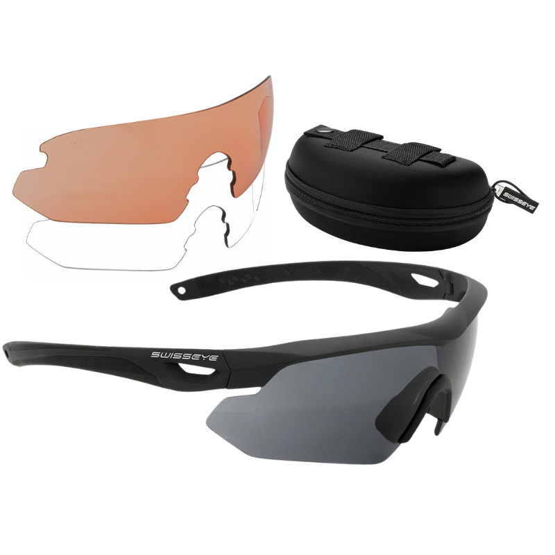 SwissEye® Tactical Nighthawk Schiess- und Schutzbrille Set