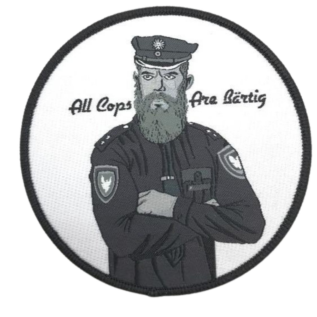 Bärtiger Cop Textil Patch