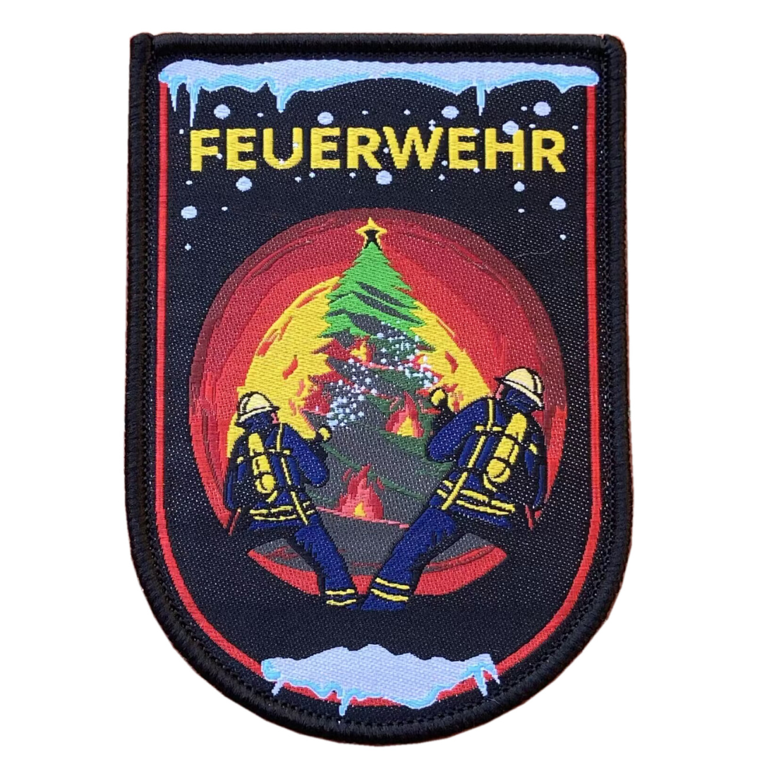Feuerwehr Burning Xmas Tree Textil Patch