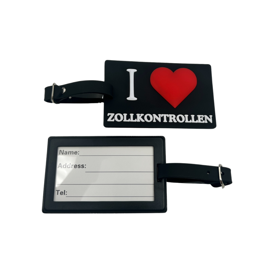 Gepäckanhänger " I Love Zollkontrollen"