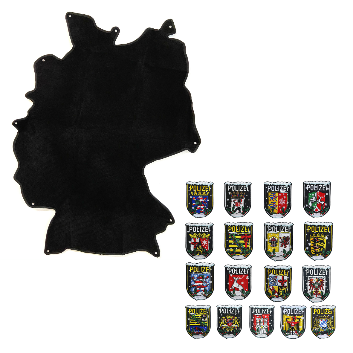 BUNDLE: Deutschland Patch-Klettmatte + Polizei Xmas Textil Länderpatches