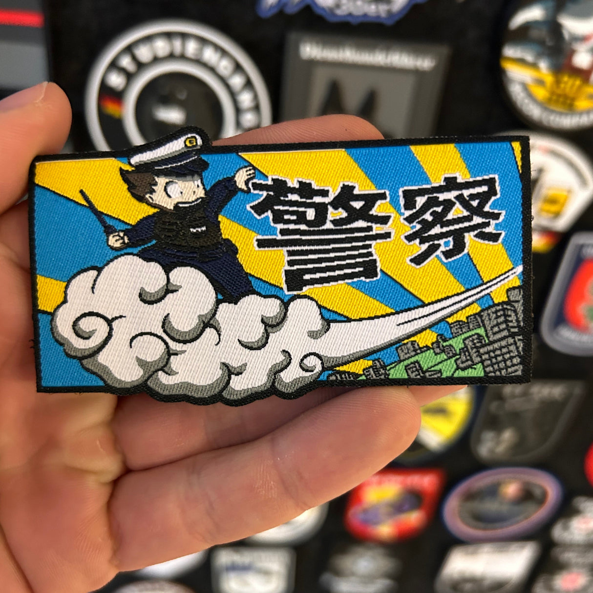 Polizei Dragon Cloud Textil Patch