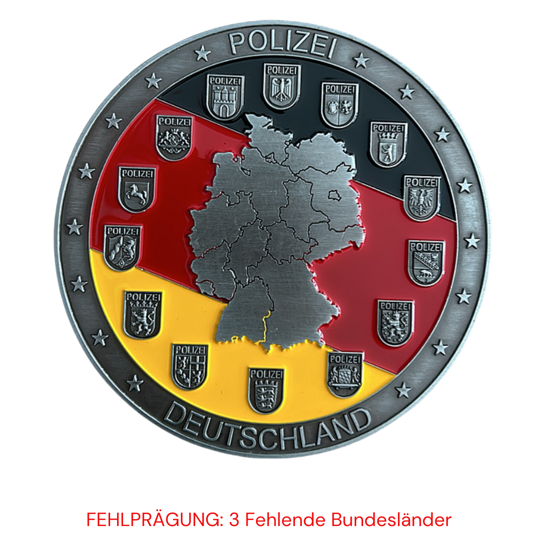 Fehlprägung XXL Polizei Deutschland limitierter Coin
