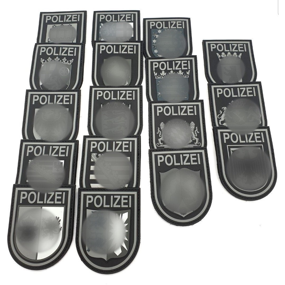 Polizei "Black Ops " Rubberpatches Komplettset mit 17 Patches