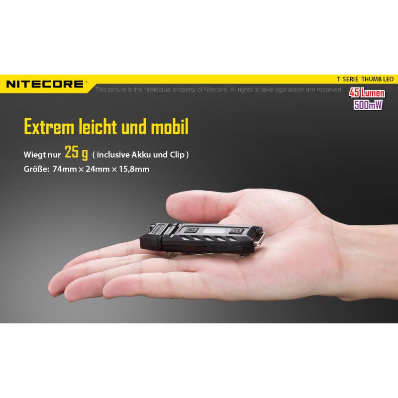 Nitecore Thumb UV - Cliplampe mit UV - Licht