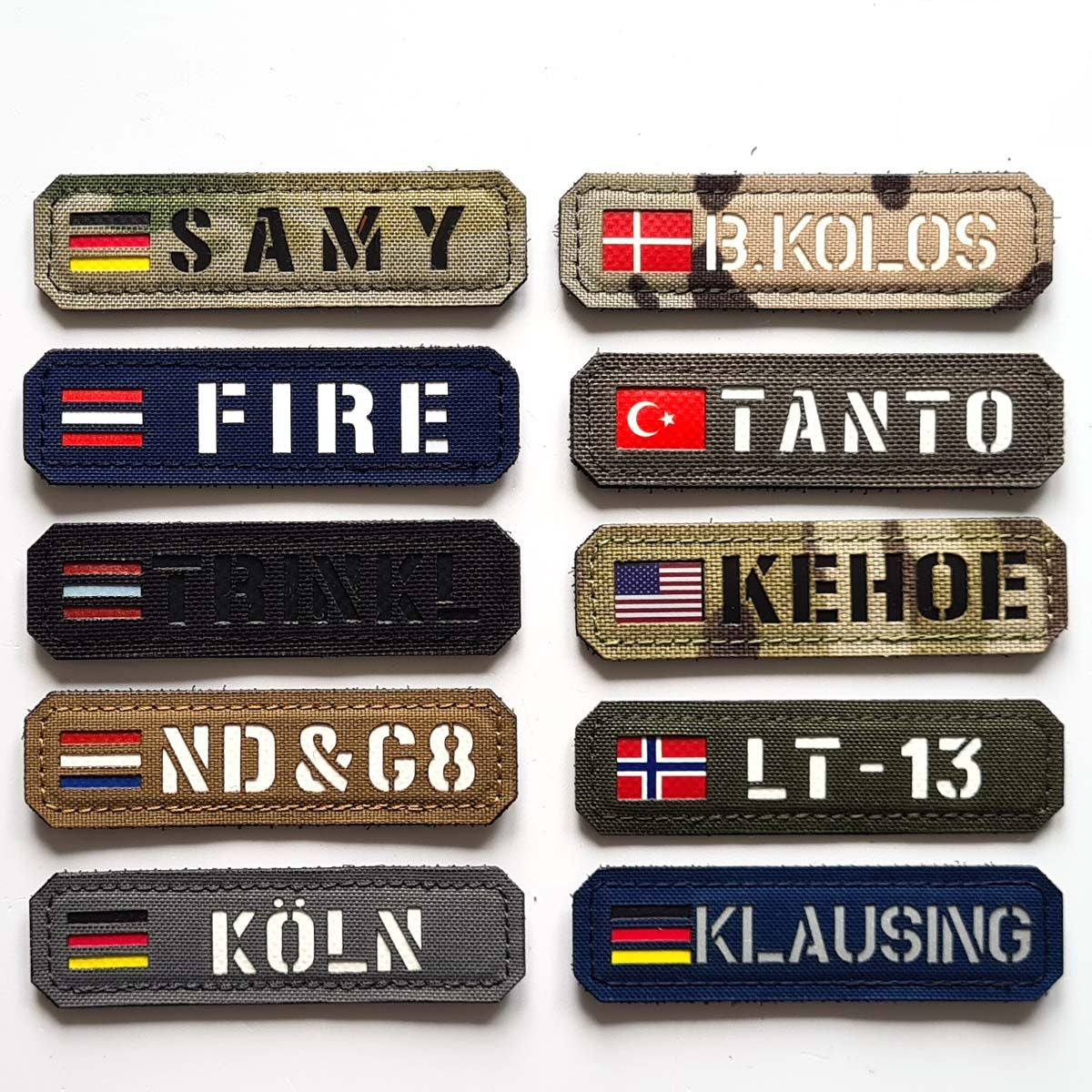 Individuelle Namensschilder Lasercut Textil Patches (Ab 1 Stück)