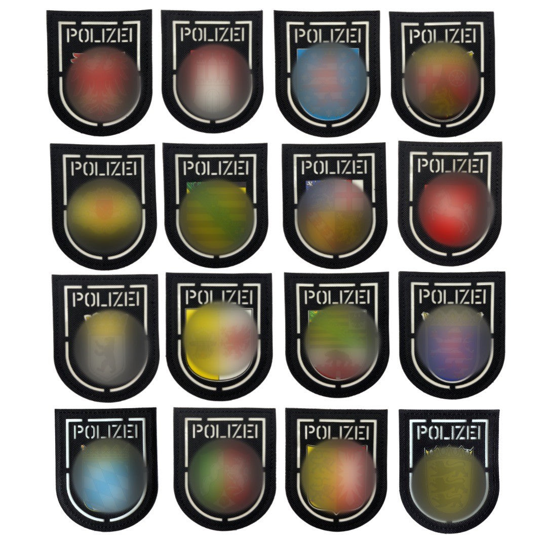 Bundesländer "Glow in the Dark" Lasercut Patches Komplettset mit 17 Patches