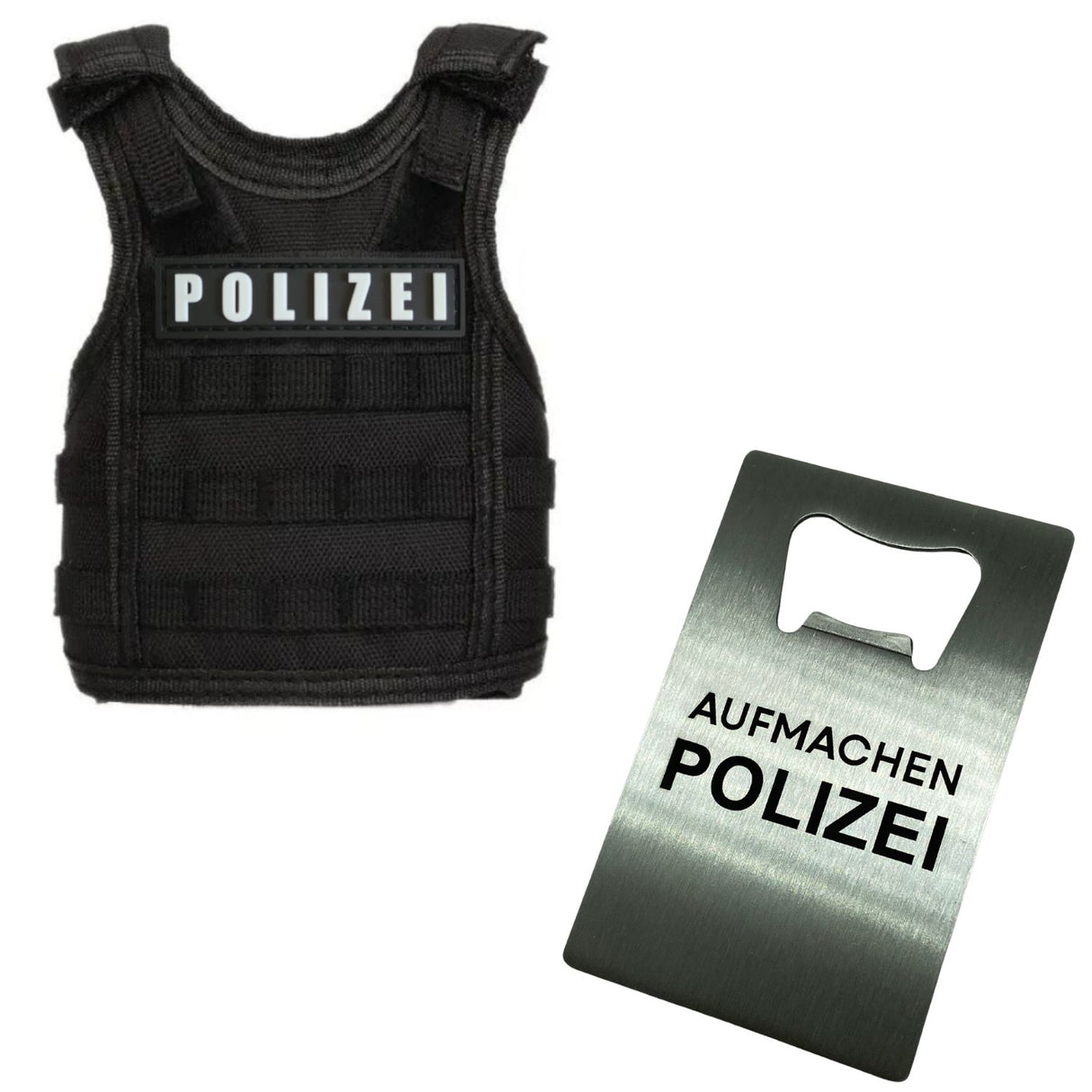 BUNDLE: Polizei Bier-Weste + Flaschenöffner