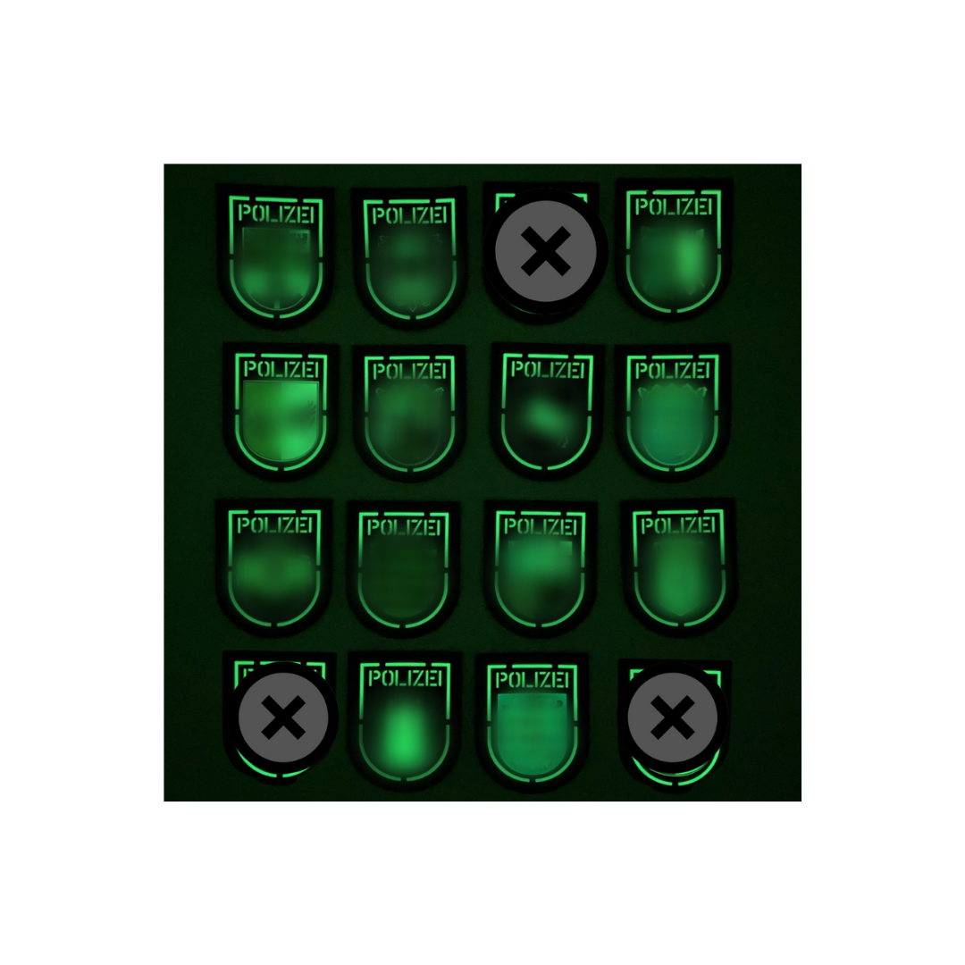 Bundesländer "Glow in the Dark" Lasercut Patches