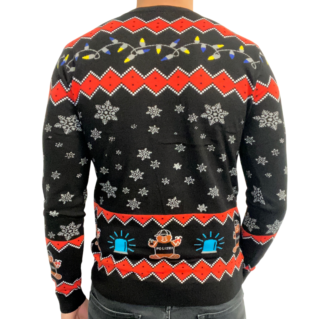 Police Gingerbreadhouse Xmas Sweater Unisex