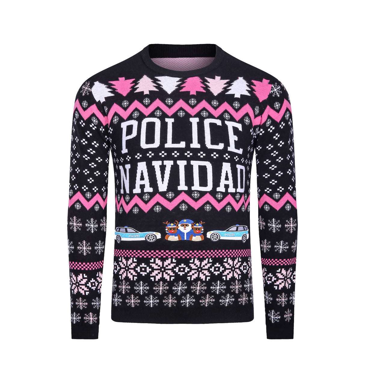 Pink Police Navidad Xmas Sweater - Polizeimemesshop