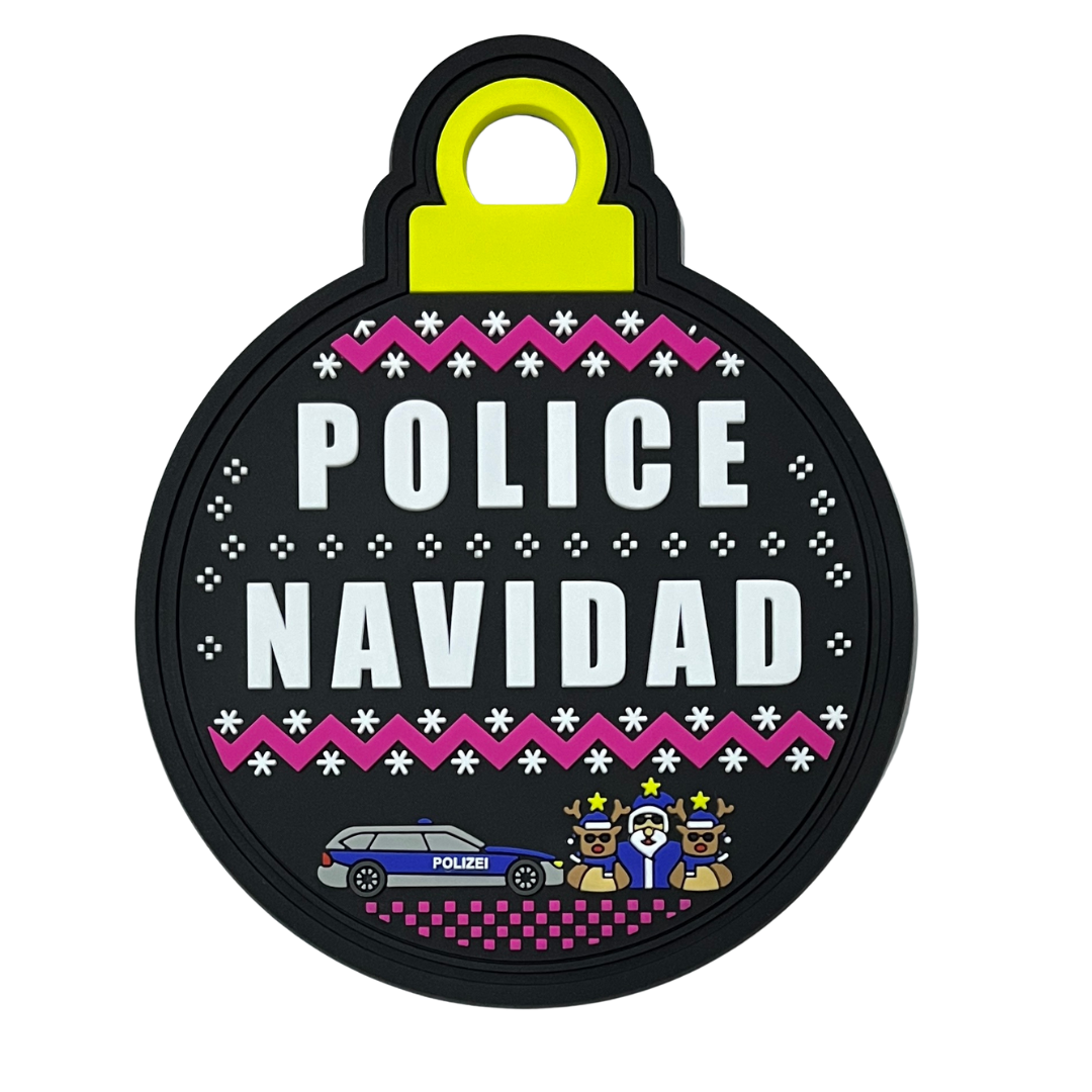 Police Navidad Weihnachtskugel Rubber Patch