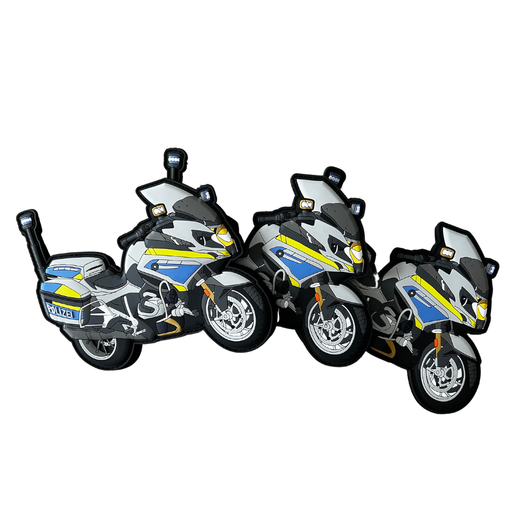 Polizei Motorrad XL Rubber Patch
