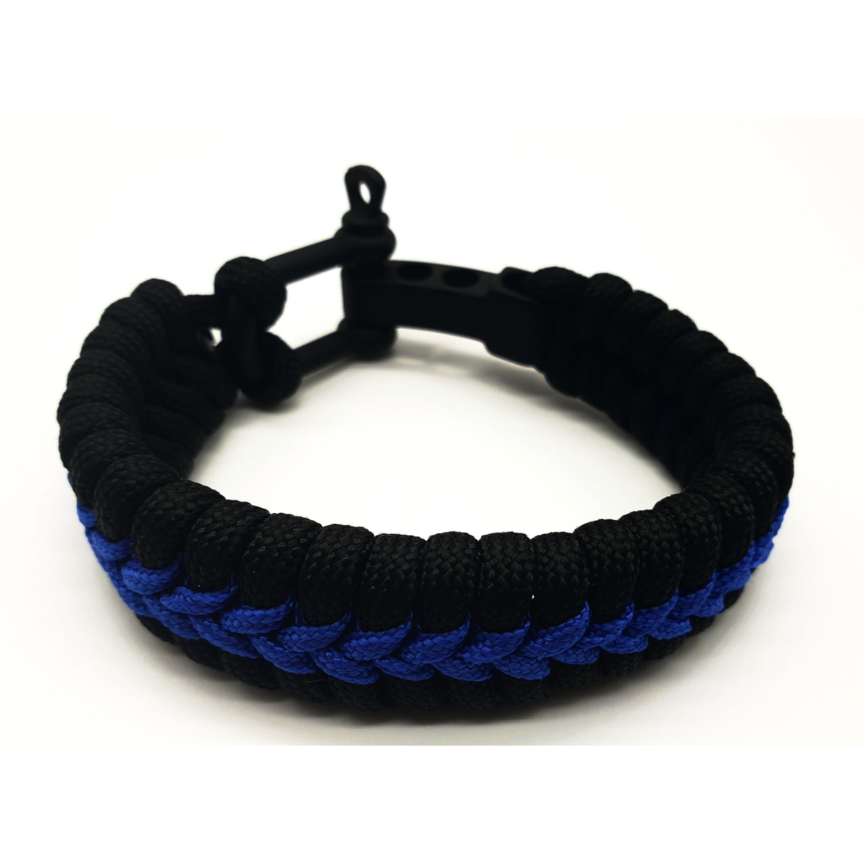 Thin Blue Line "Fishtail" Paracord Armband Edelstahl Verschluss - Polizeimemesshop