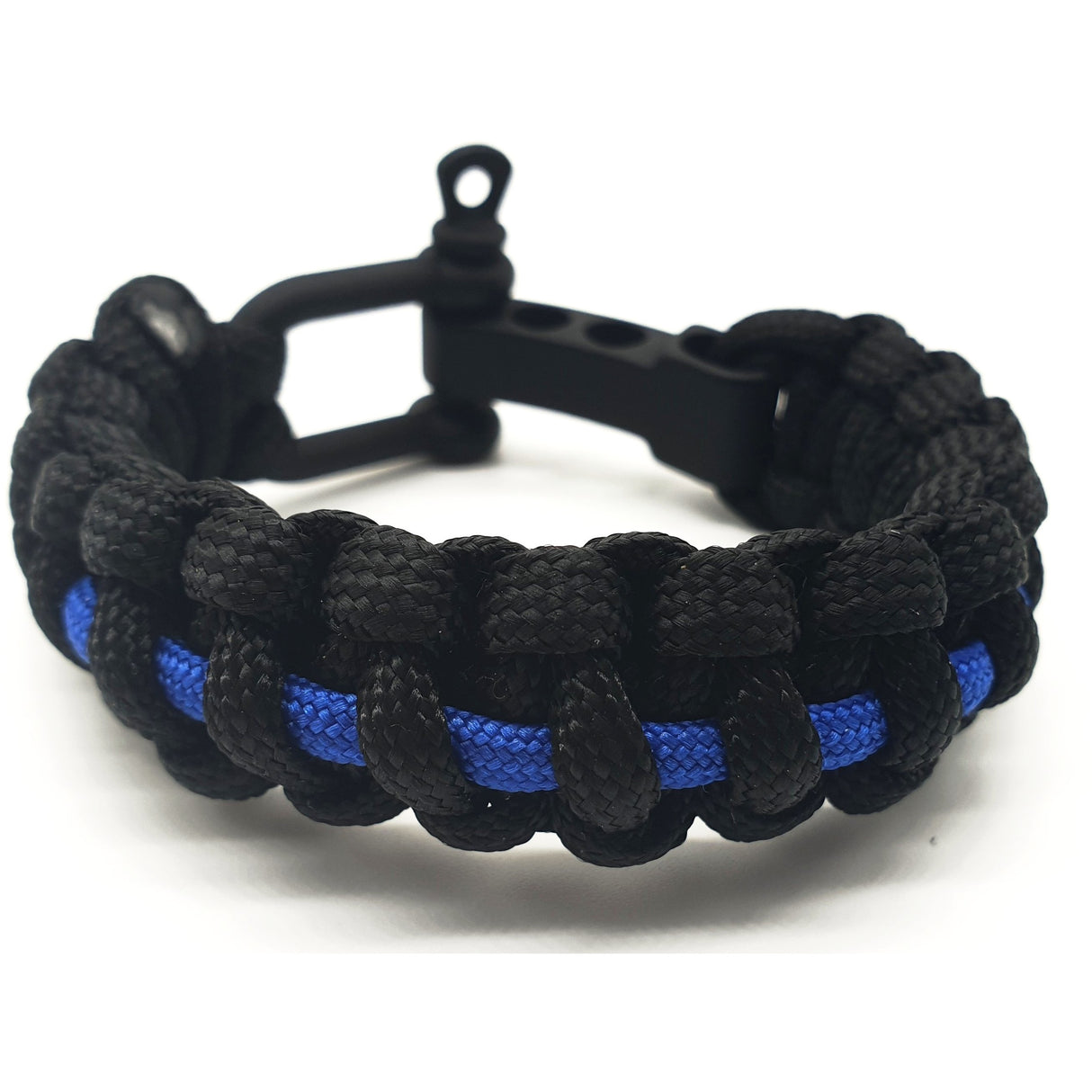 Thin Blue Line Paracord Armband mit Edelstahl Verschluss - Polizeimemesshop