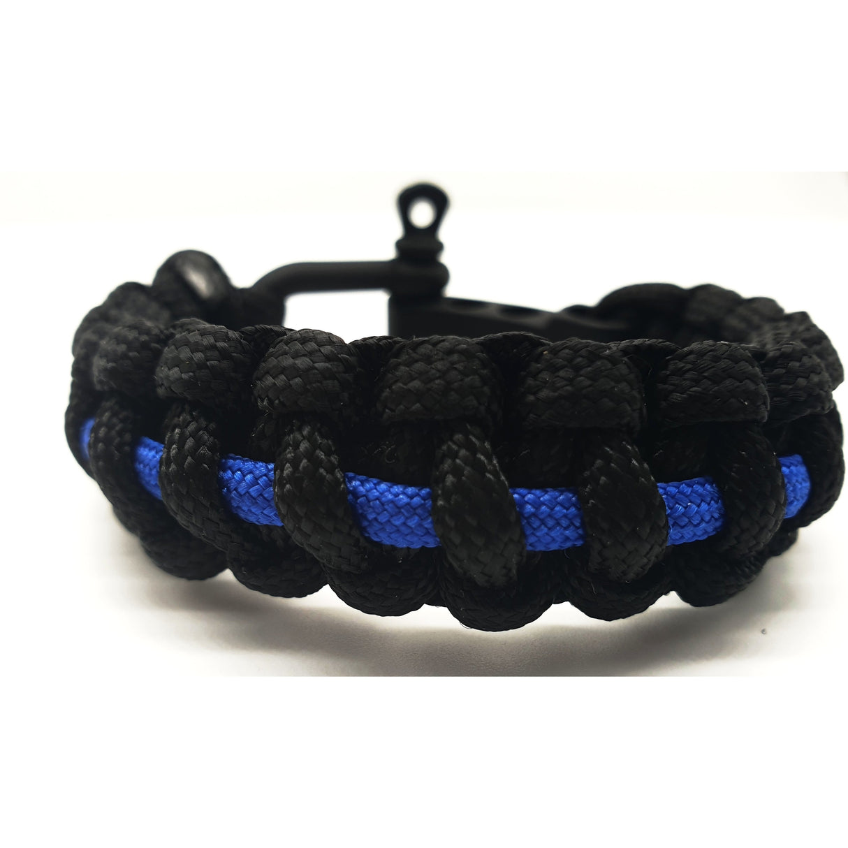 Thin Blue Line Paracord Armband mit Edelstahl Verschluss - Polizeimemesshop