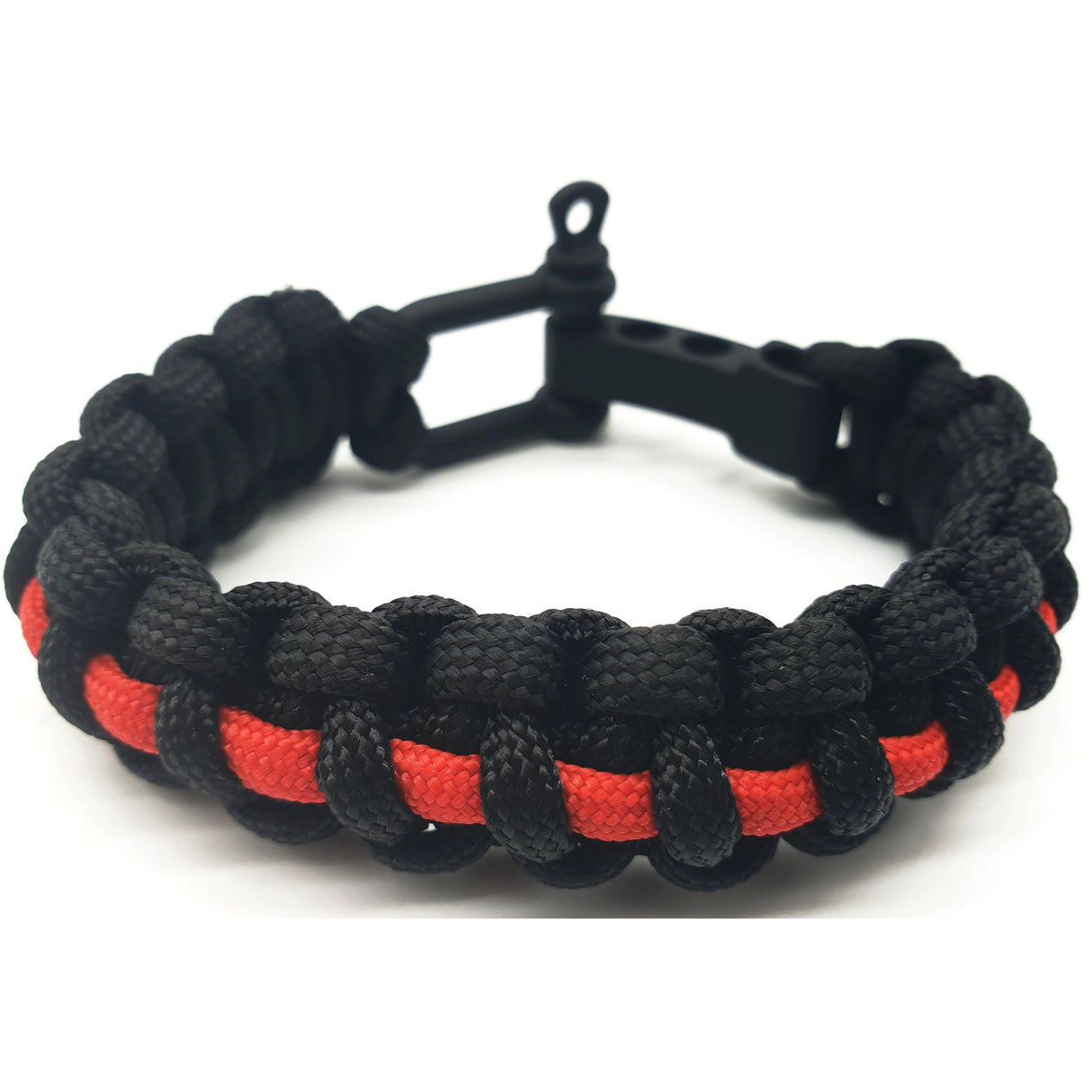 Thin Red Line Paracord Armband mit Edelstahl Verschluss - Polizeimemesshop