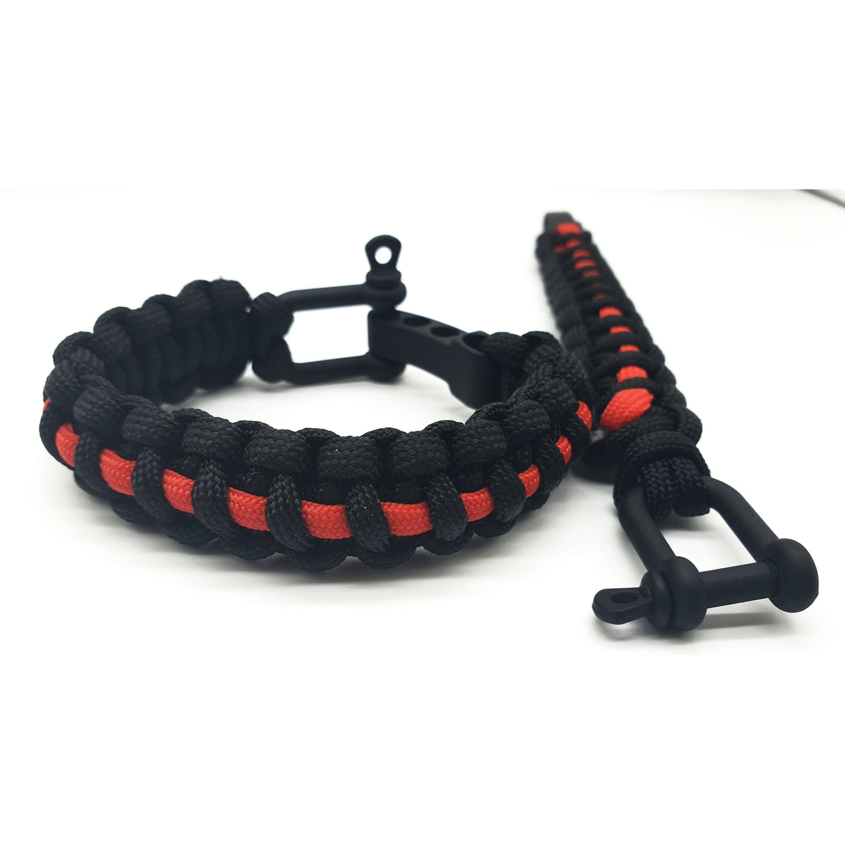 Thin Red Line Paracord Armband mit Edelstahl Verschluss - Polizeimemesshop