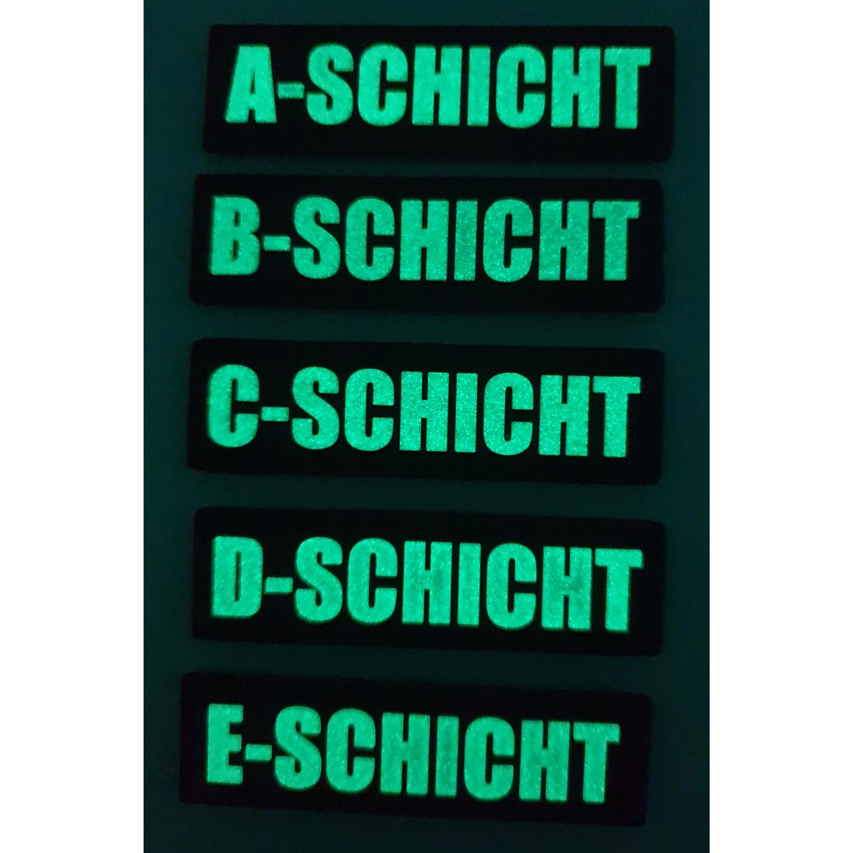 Schicht A-E "Glow in the Dark" Rubberpatch - Polizeimemesshop