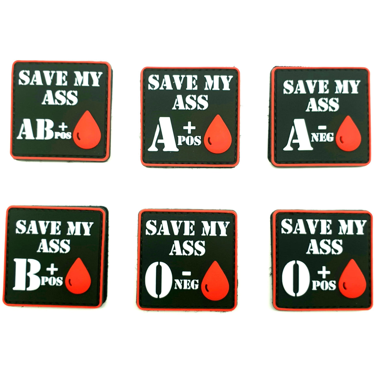 Blutgruppen Rubberpatches - Polizeimemesshop