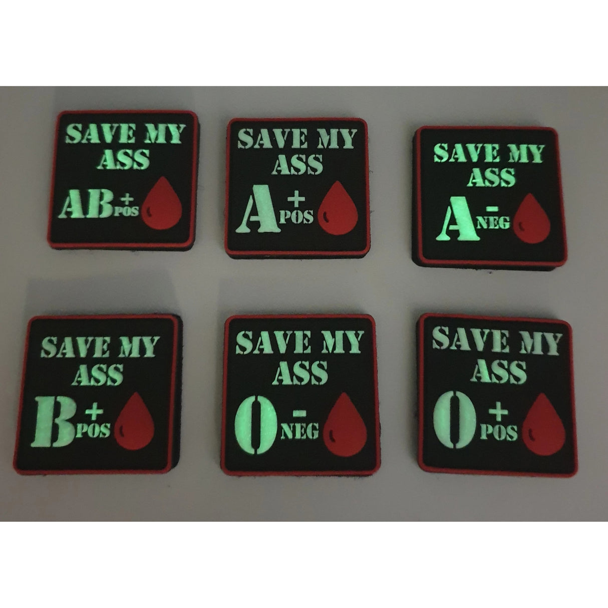 Blutgruppen Rubberpatches - Polizeimemesshop