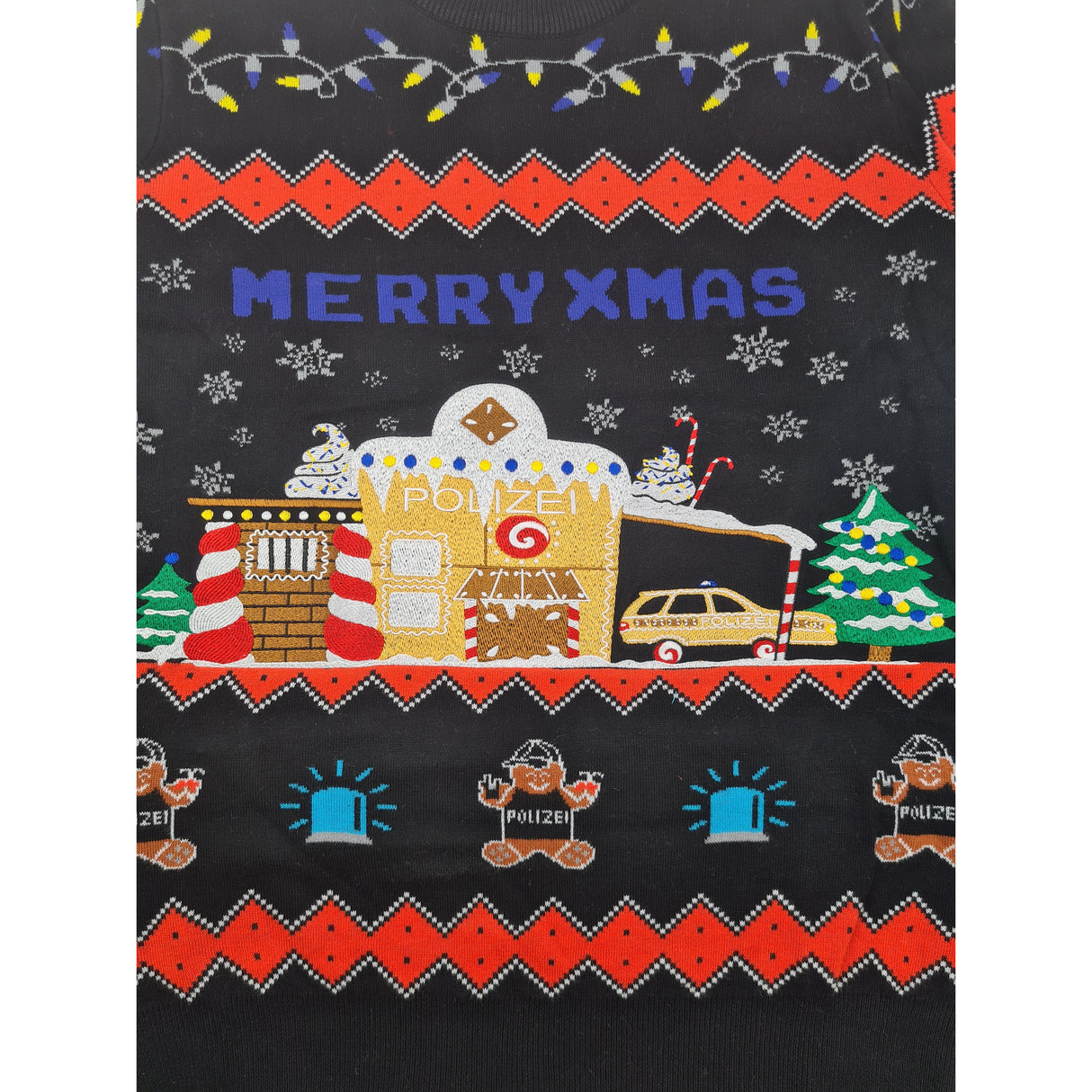Police Gingerbreadhouse Xmas Sweater Unisex