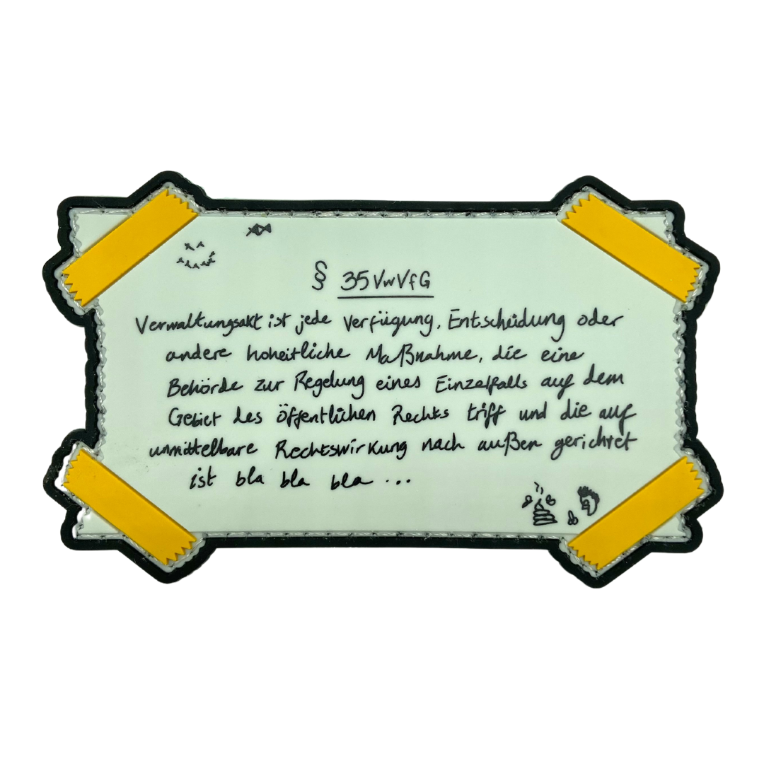Verwaltungsakt Spickzettel Rubberpatch
