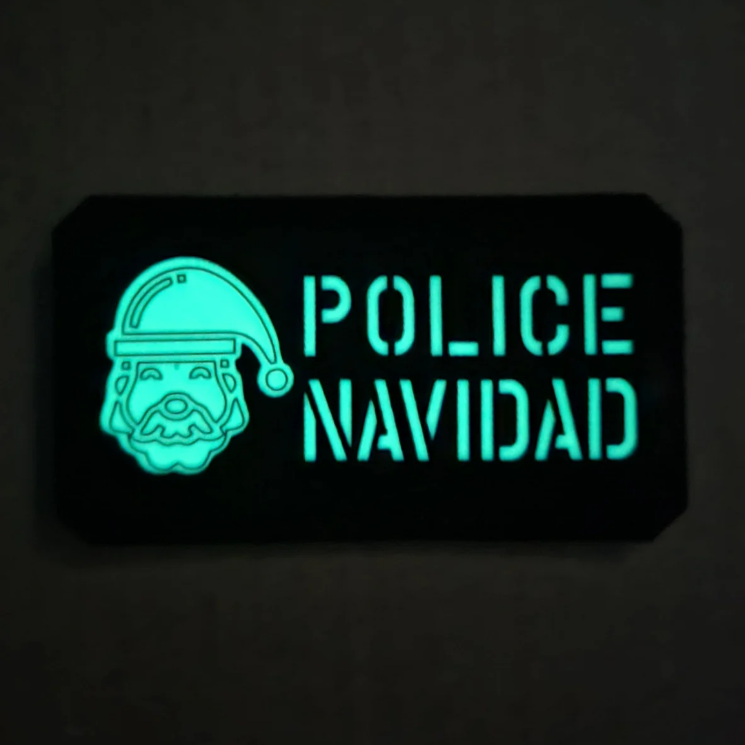 Police Navidad Lasercut "Glow in the Dark" Textil Patches