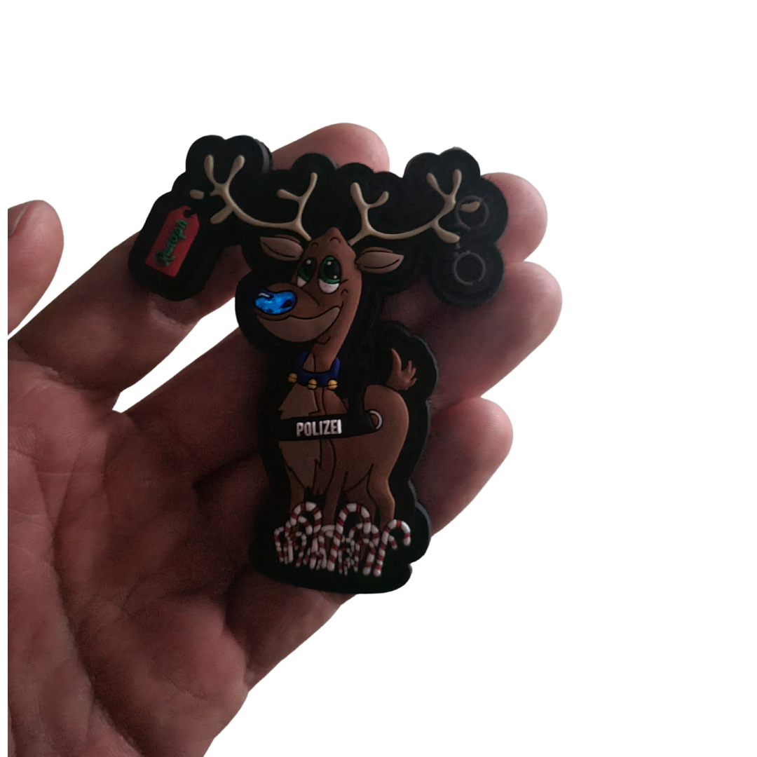 Blue Nose Rudolph Rubber Patch