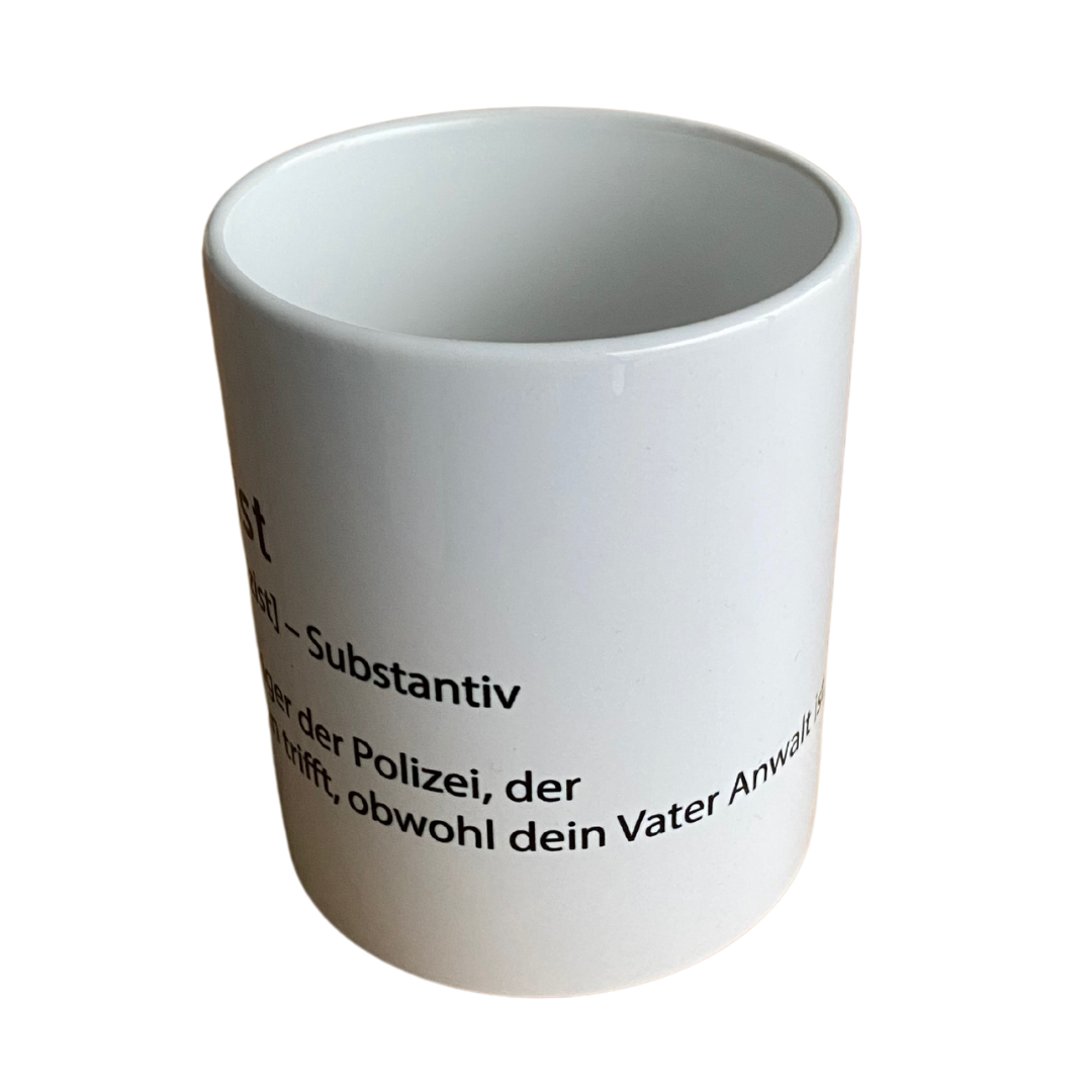 Polizei Beschreibung Tasse