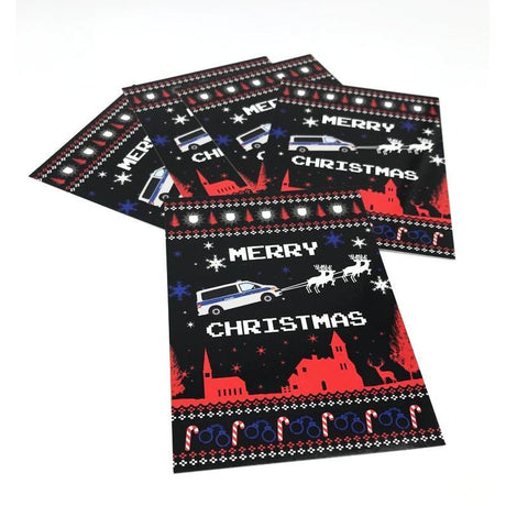Bus Merry Christmas 5er Set Weihnachtskarten - Polizeimemesshop
