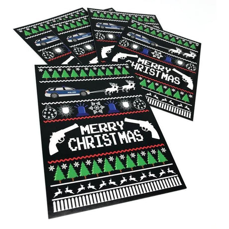Police Xmas 5er Set Weihnachtskarten - Polizeimemesshop