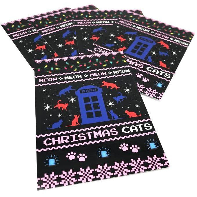 Christmas Police Cats 5er Set Weihnachtskarten - Polizeimemesshop