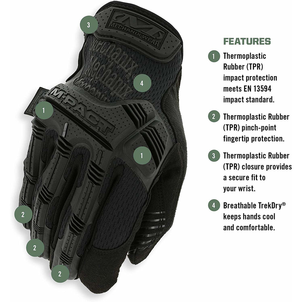 Mechanix Wear Handschuhe M-Pact - Polizeimemesshop