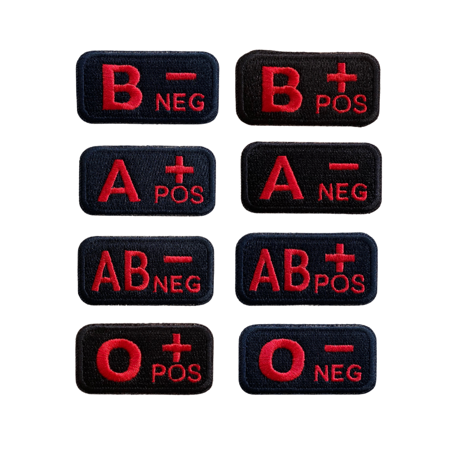 Blutgruppen Textilpatches
