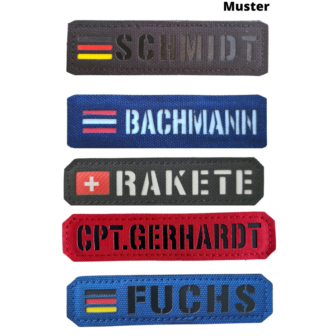 Individuelle Namensschilder Lasercut Textil Patches (Ab 1 Stück)